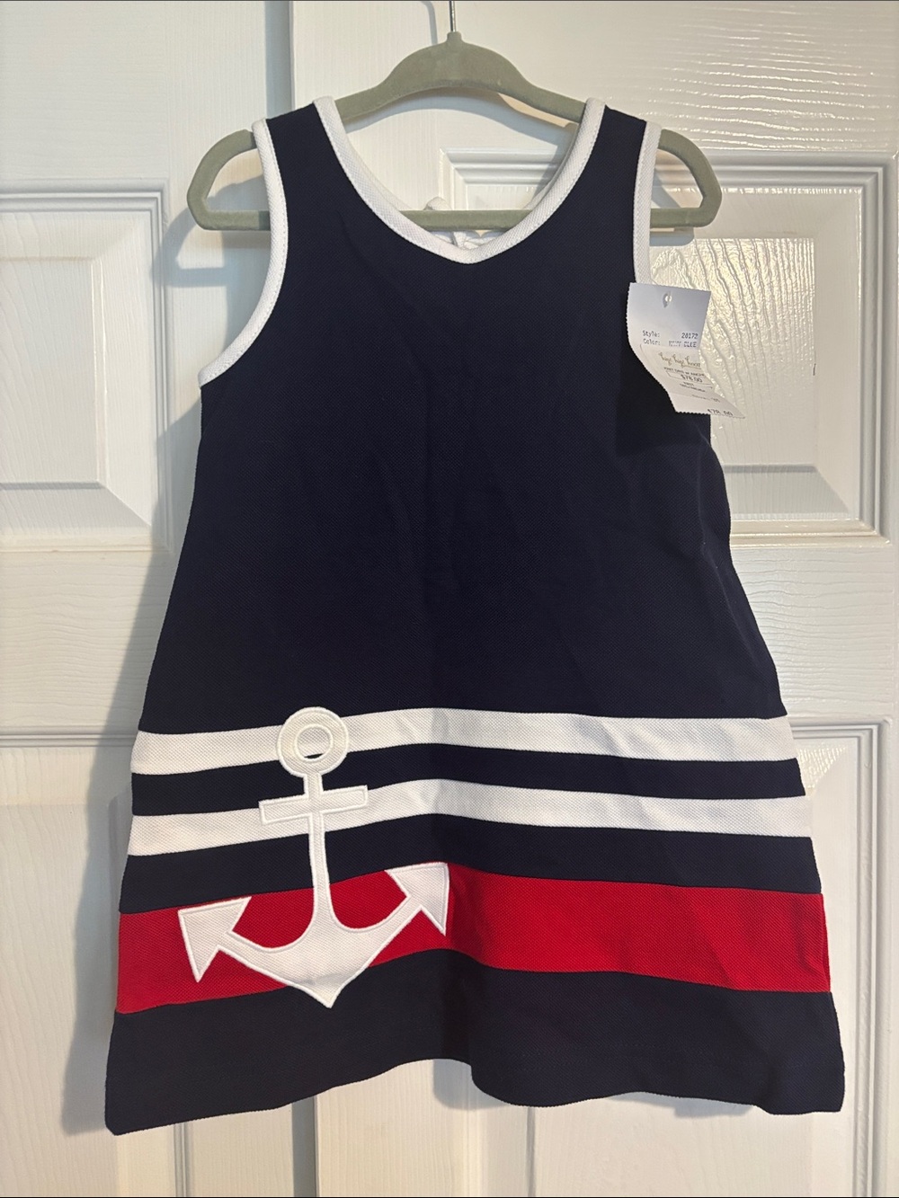 Florence Eiseman Navy, White & Red Nautical Anchor Dress